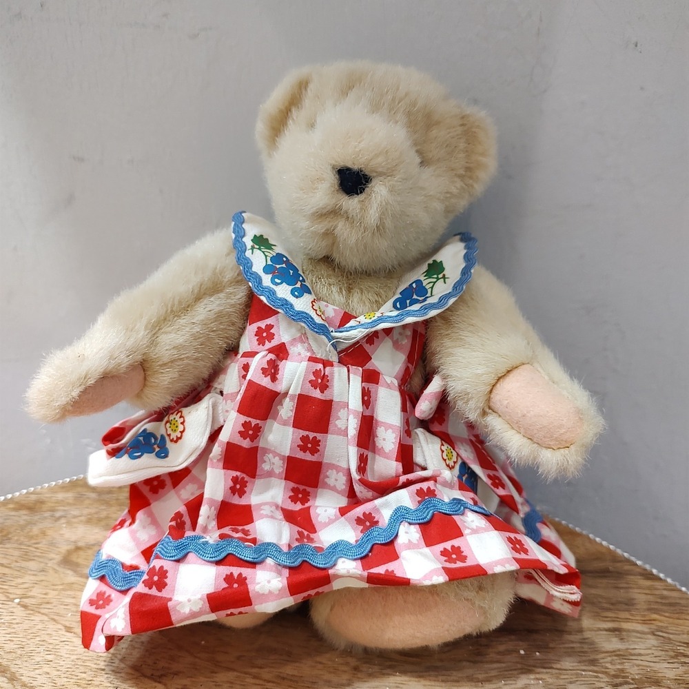 Muffy Vanderbear Picnic Collection 1992 Red Gingham‎ Dress Tan Bear Movable